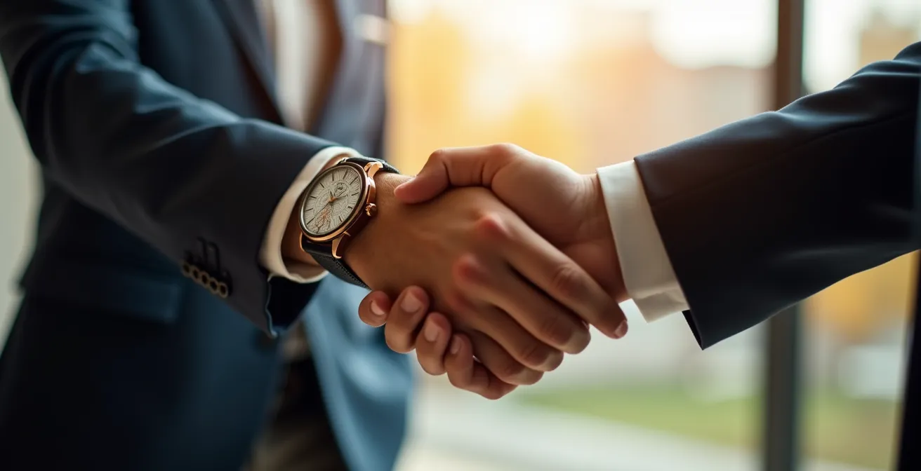 Poignée de main professionnelle symbolisant un accord réussi